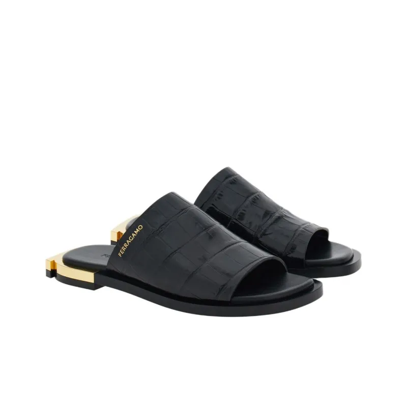 FERRAGAMO Gancini-heel Leather Mules-2