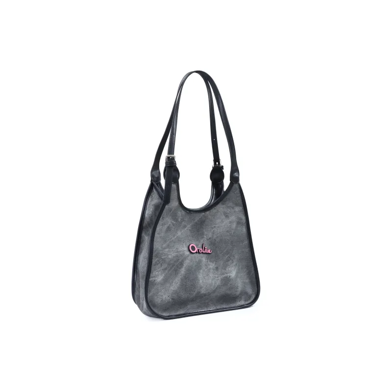 OTA PU Shoulder Bag Tote Bag Shopping Bag Handbag Large Size Women's White Pink-9