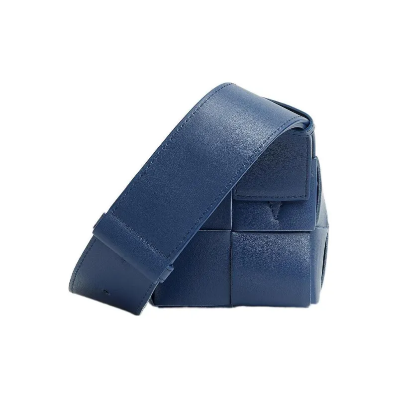 Bottega Veneta Brick Casstte Cow Leather Shoulder Bag, Crossbody Bag Trumpets Men's Ocean Blue-1