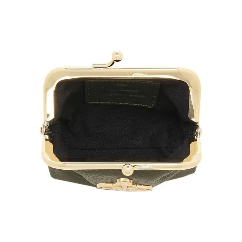 Vivienne Westwood Grain Leather Coin Purse Mini Women's Green Light Gold-2