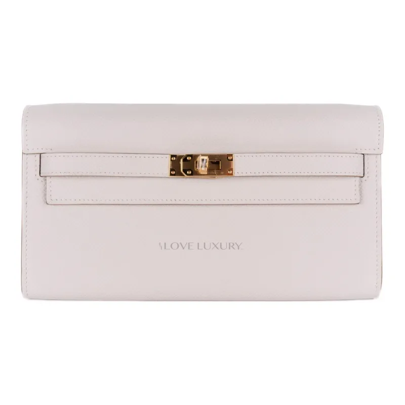 HERMES Epsom Calfskin Crossbody Bag Shoulder Bag Women's M4 Gris Pale Cream Gray-0