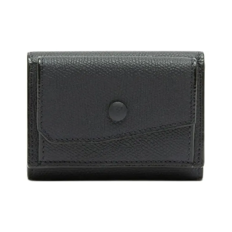 Valextra Millepunte Calfskin Wallet Coin Purse Trumpets Women's Night Blue-1