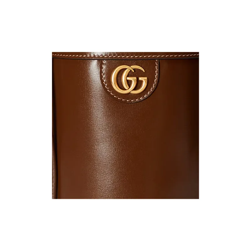 GUCCI Ophidia Leather Bucket Bag, Shoulder Bag, Crossbody Bag, Handbag Mini Women's Brown-7