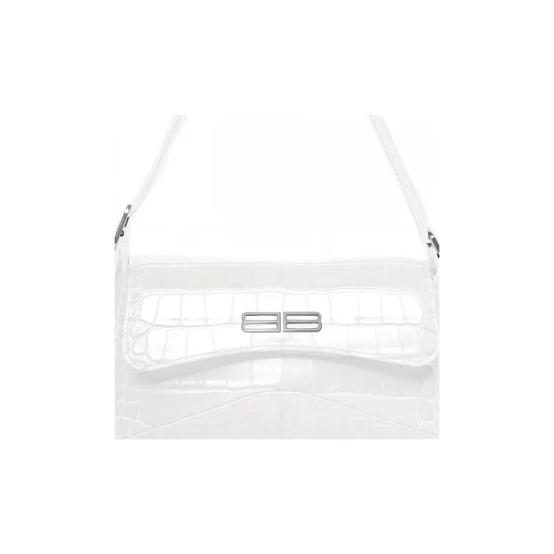 Balenciaga Cow Leather Shoulder Bag, Crossbody Bag Trumpets Women's White-4