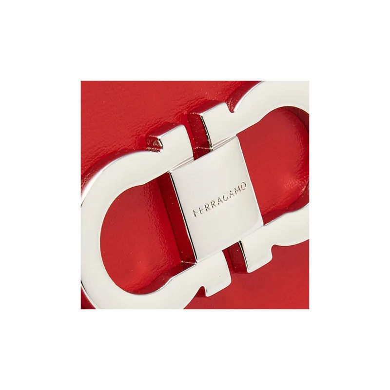FERRAGAMO Palm Calfskin Wallet, Card Holder Regular Women's Flame Red-3