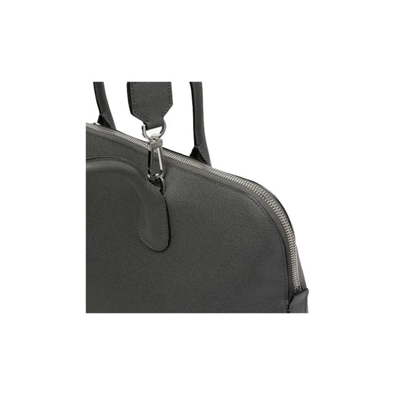 Valextra Millepunte Calfskin Shoulder Bag, Crossbody Bag, Handbag Men's Gray-2