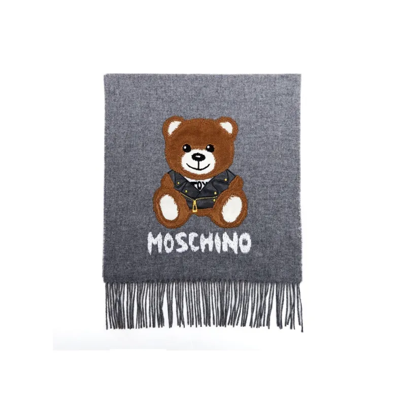 MOSCHINO Knit Scarves Unisex Light Gray-1