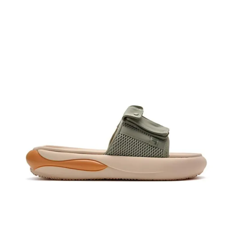 FILA FUSION ZIP UP Slip Resistant Quiet Slide Slippers Men's Gray Green Platform-1