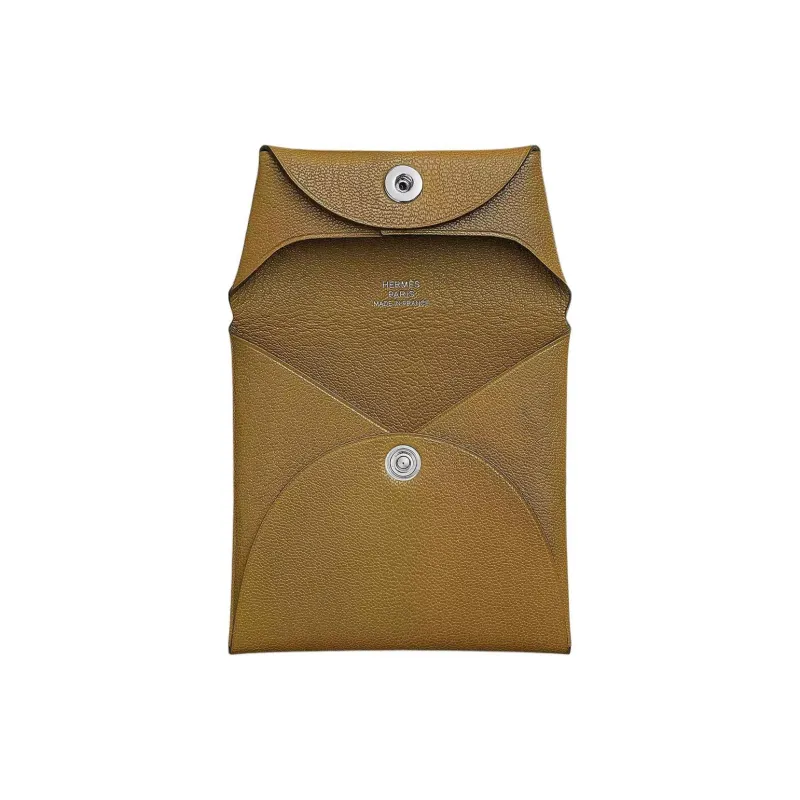 HERMES Bastia Chamkila Goat Skin Coin Purses Wallets Women's U8 Bronze Dore Copper Gold-1