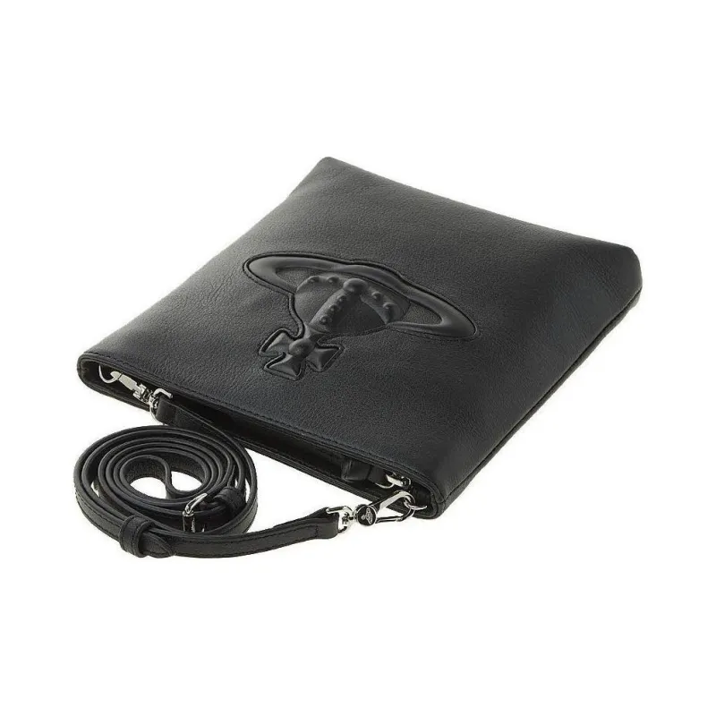 Vivienne Westwood Cow Leather Shoulder Bag, Crossbody Bag Unisex Black-2