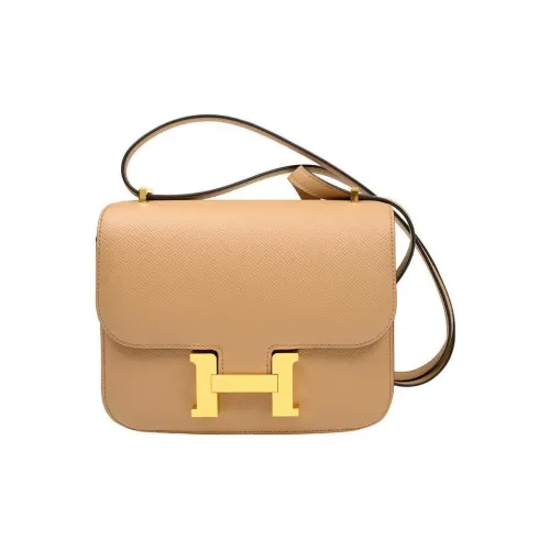 HERMES Constance Epsom Leather Shoulder Bag Crossbody Bag Mini Women's 0M Chai Milk Tea Beige
