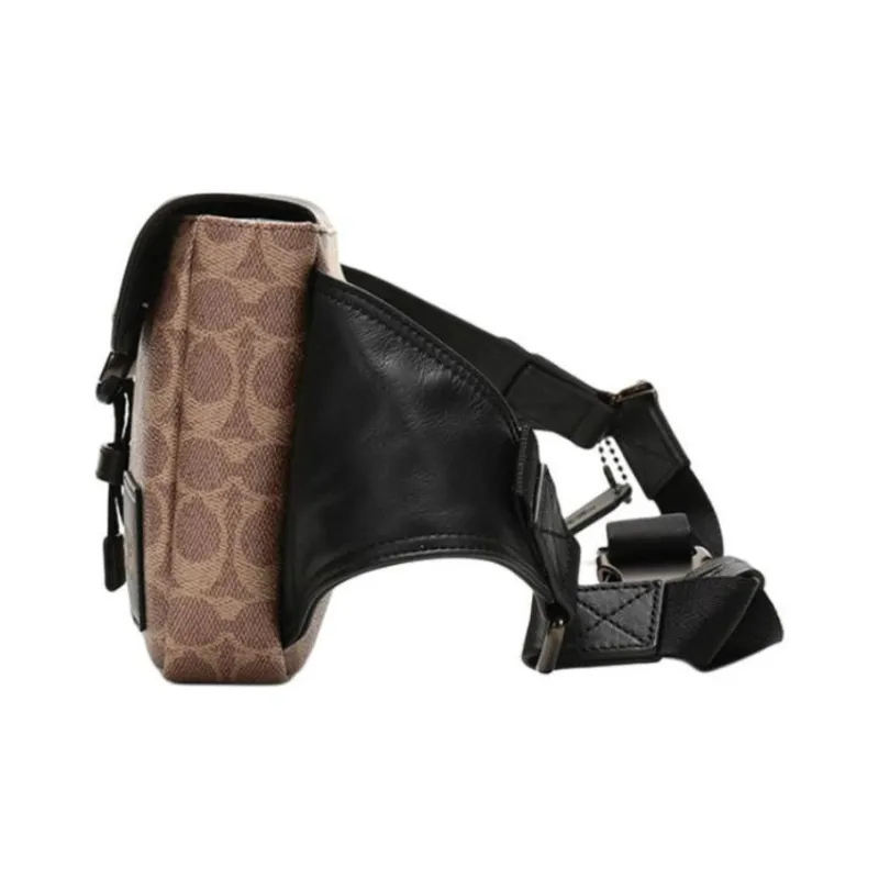 COACH Pacer Canvas Fanny Pack Men's Tan/Light Black-2