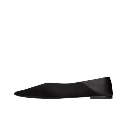 SAINT LAURENT Carolyn Crepe-texture Ballerina Shoes