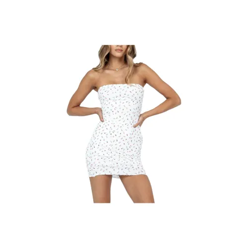 PRINCESS POLLY OSCAR MINI DRESS Sleeveless Dress Women's White/White