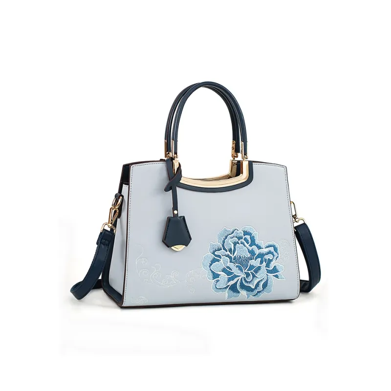 Vigno Synthetic Leather Mommy Bag Crossbody Handbag Regular Women's Apricot/Blue-9
