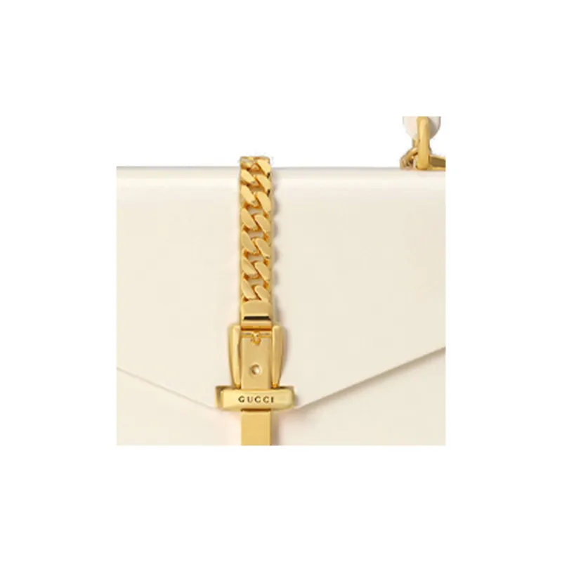 GUCCI Sylvie 1969 Acrylic Box Bag Chain Bag Shoulder Bag Crossbody Bag Handbag Mini Women's White-7