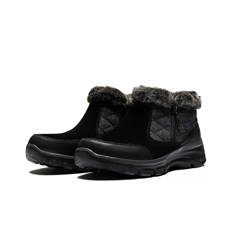 Skechers Easy Going Warm Vibez Ankle Boots Women's Black Gray-2