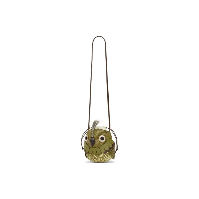 LOEWE Iracan Palm With Cow Leather Shoulder Bag, Crossbody Bag Women's Natural & Olive-2