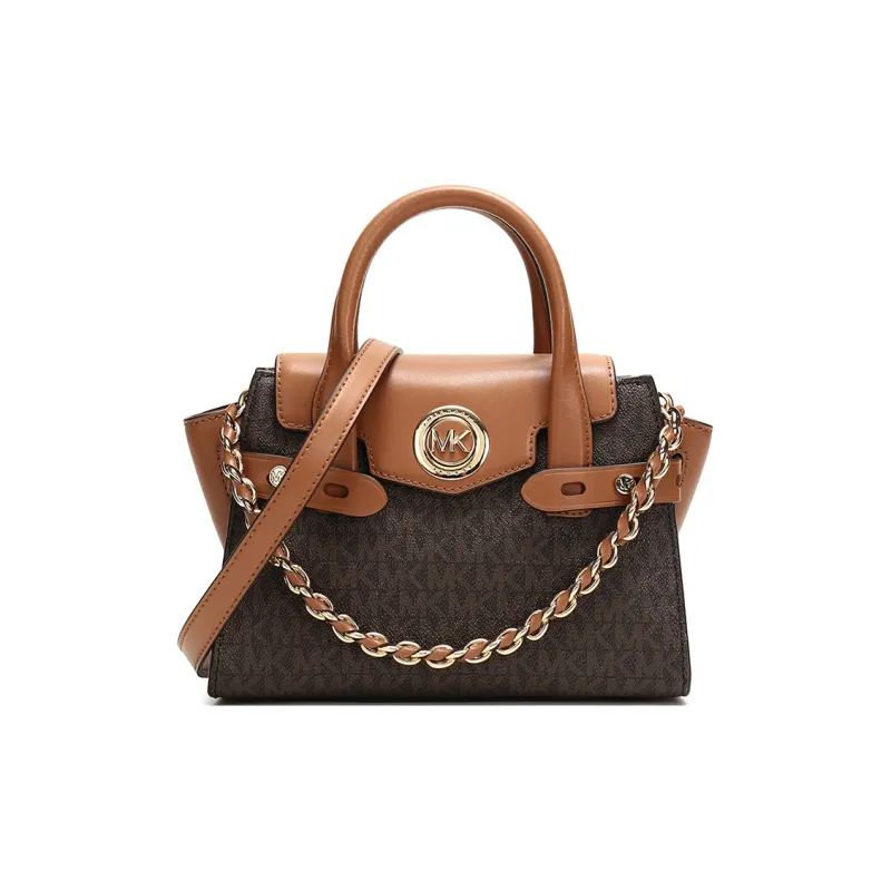 MICHAEL KORS Carmen Artificial Leather Portable Crossbody Bag, Shoulder Bag Women's Brown-0