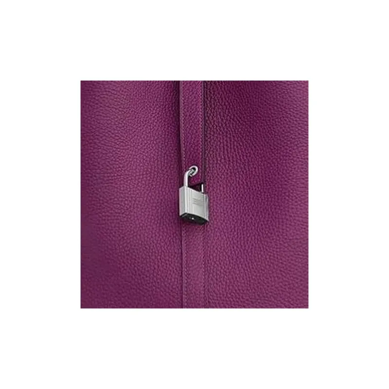 HERMES Picotin Lock Leather Basket Bag Handbag Bucket Bag Women's Purple-3