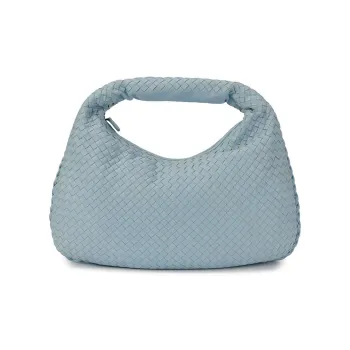 Bottega Veneta Lambskin Handbag Regular Women's Light Blue