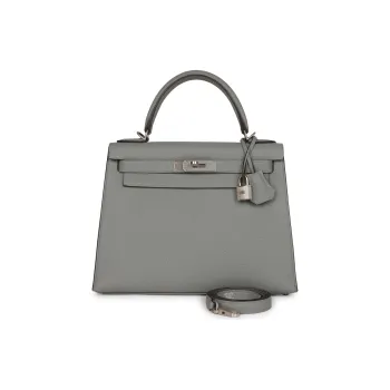 HERMES Kelly Togo Calfskin Kelly Bag Shoulder Bag Crossbody Bag Handbag Women's 4Z Gris Mouette Gull Gray