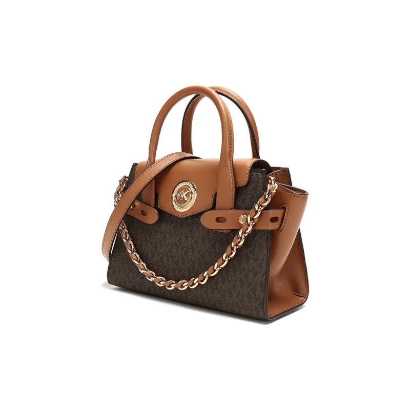 MICHAEL KORS Carmen Artificial Leather Portable Crossbody Bag, Shoulder Bag Women's Brown-1