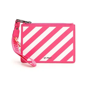 OFF WHITE Leather Mahjong Set Clutches Regular Women's Pink