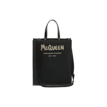 Alexander McQueen Polyester Tote Bag Shopping Bag Handbag Shoulder Bag Crossbody Bag Backpack Unisex Black