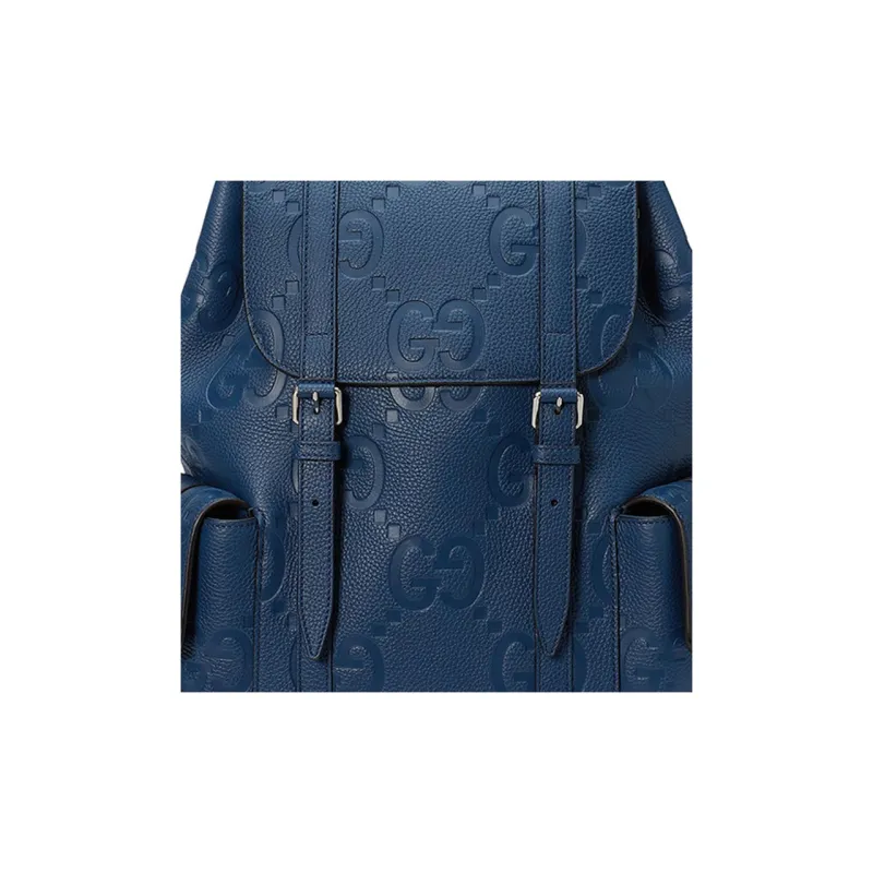 GUCCI Leather Backpack Large Size Men's Blue-7