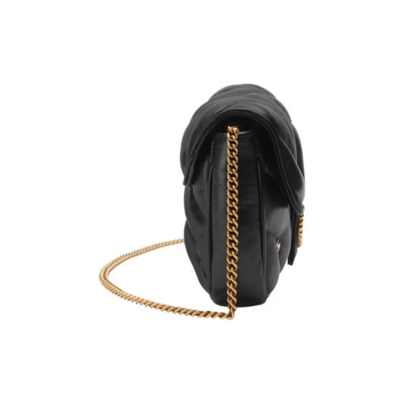 GUCCI GG Marmont Leather Shoulder Bag, Crossbody Bag Mini Women's Black-3