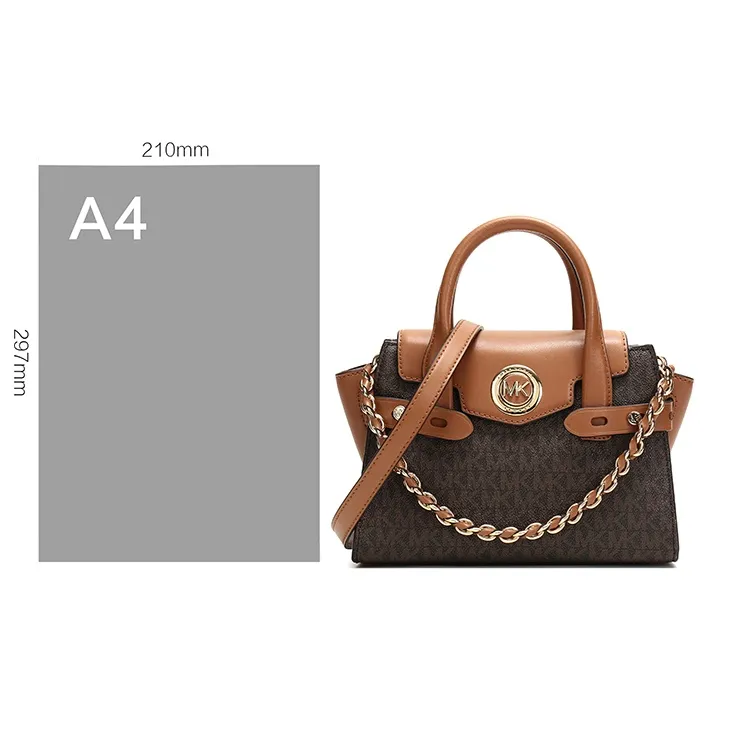 MICHAEL KORS Carmen Artificial Leather Portable Crossbody Bag, Shoulder Bag Women's Brown-6