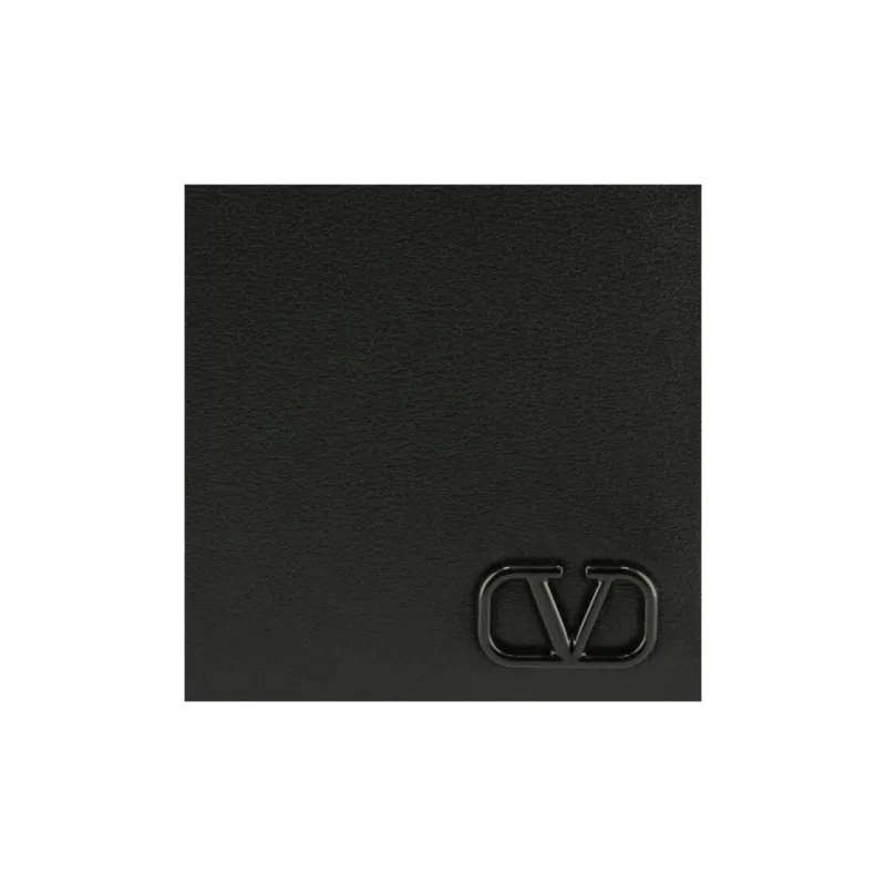Valentino Calfskin Wallet Men's Black-7