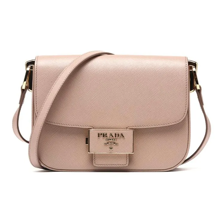 PRADA Genuine Leather Shoulder Bag Crossbody Bag Women's Nude-0