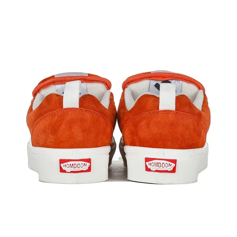 HOMDOON Coverage Wear Resistant Low Top Skateboard Shoes Unisex Dirty Orange-3