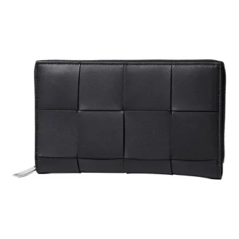 Bottega Veneta Matte Smooth Leather Wallet Women's Black