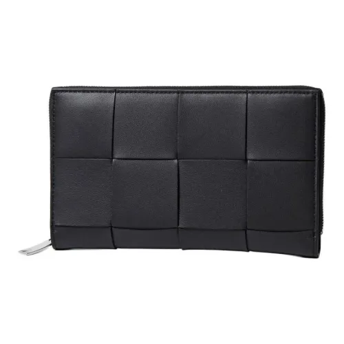 Bottega Veneta Matte Smooth Leather Wallet Women's Black