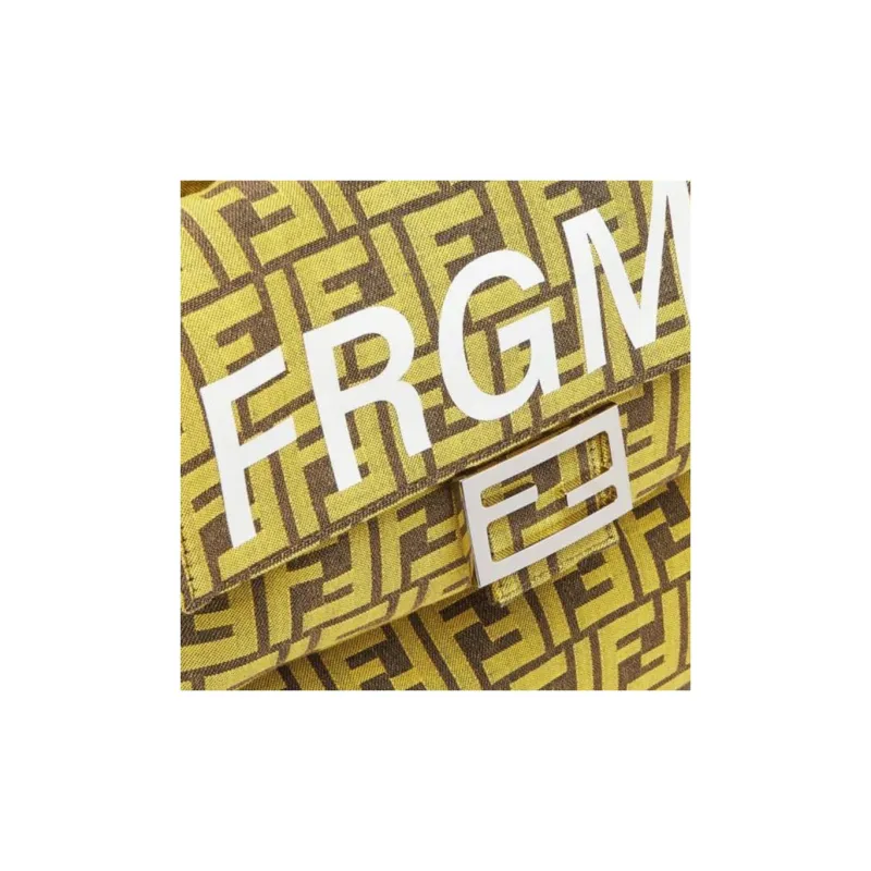 FENDI FRGMT Junya Ito Collaboration Baguette Jacquard Fabric Shoulder Bag Women's Yellow-5