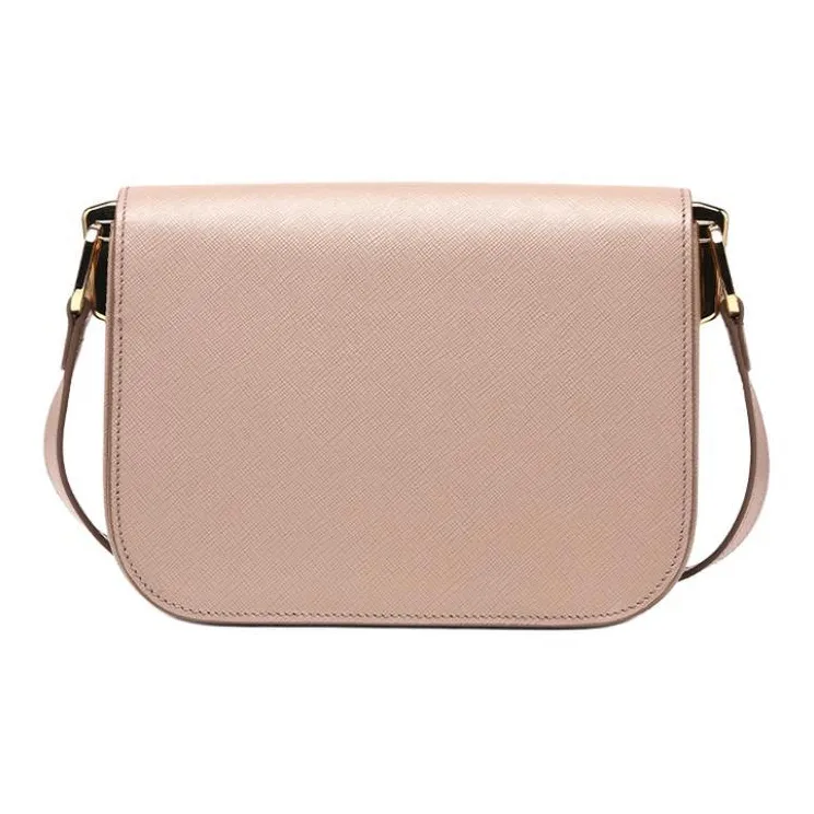 PRADA Genuine Leather Shoulder Bag Crossbody Bag Women's Nude-1