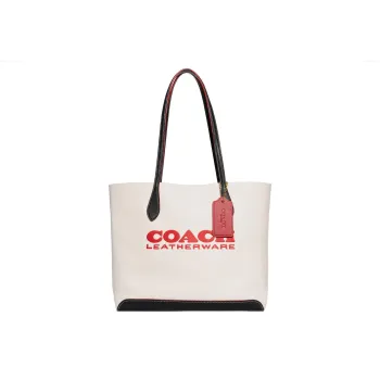 COACH Kia Natural Pebbled Leather Tote Bag Shopping Bag Shoulder Bags Handbags Large Size Women's White