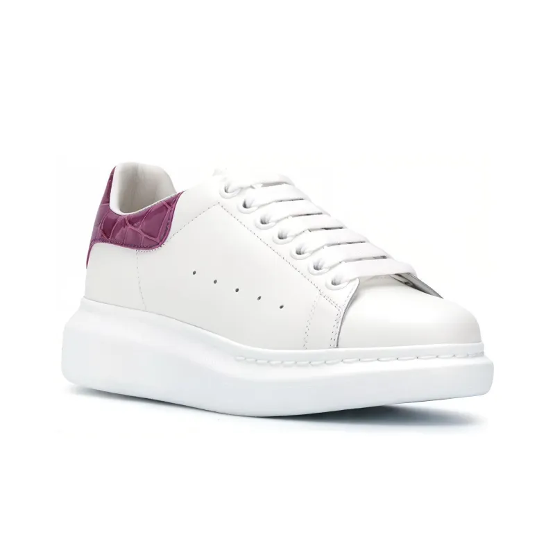 Alexander McQueen Oversized Stylish Skateboarding Shoes Women's White Purple-2