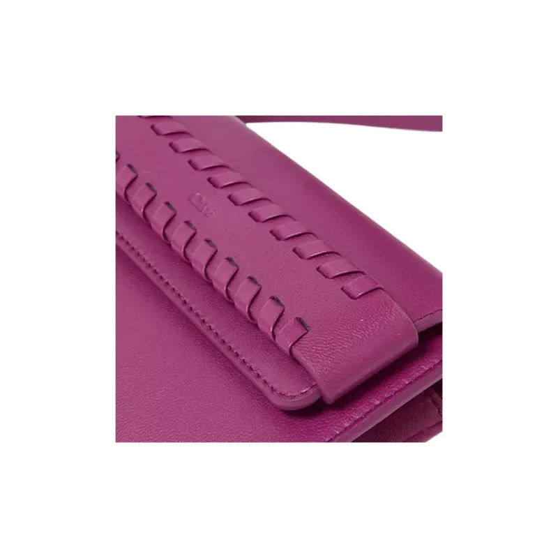 Chloe Nappa Leather Shoulder Bag Crossbody Bag Women's Shiny Purple-3