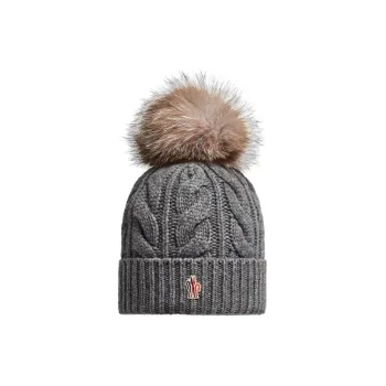 Moncler Wool Cashmere Blend Beanies Women's Gray