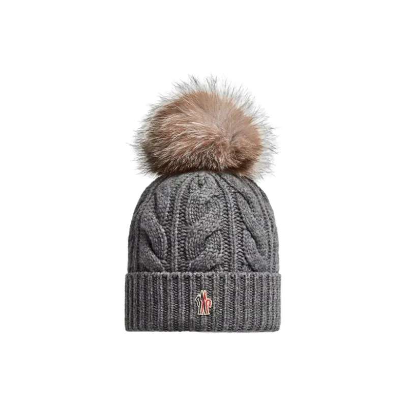 Moncler Wool Cashmere Blend Beanies Women's Gray-0
