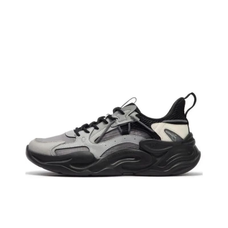 361° Surge Cushioning, Wear Resistant Low Top Chunky Sneakers Men's White Black-0