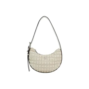 CK/Calvin Klein Synthetic Material Crescent Bag Handbag Shoulder Bag Women's Cow Ivory