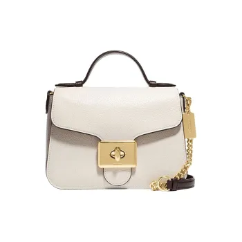 COACH Cassidy Cow Leather Satchel Bag Portable Crossbody Bag Shoulder Bag Women's Pink White