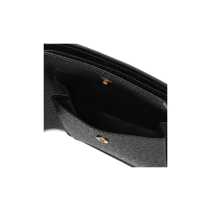 GUCCI Leather Wallet Small Size Men's Black-6