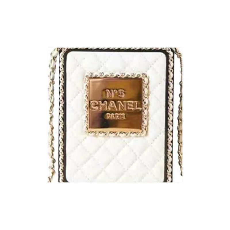 CHANEL Lambskin With Resin Evening Bag, Shoulder Bag, Crossbody Bag Women's Black/White-4