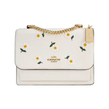 COACH Klare Leather Trunk Bag Shoulder Bag Crossbody Bag Small Size Women's White
